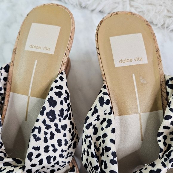 Dolce Vita Women's Leopard Strapped Cork Wedge Sandals EU-38/US L7 M5 - Picture 6 of 7
